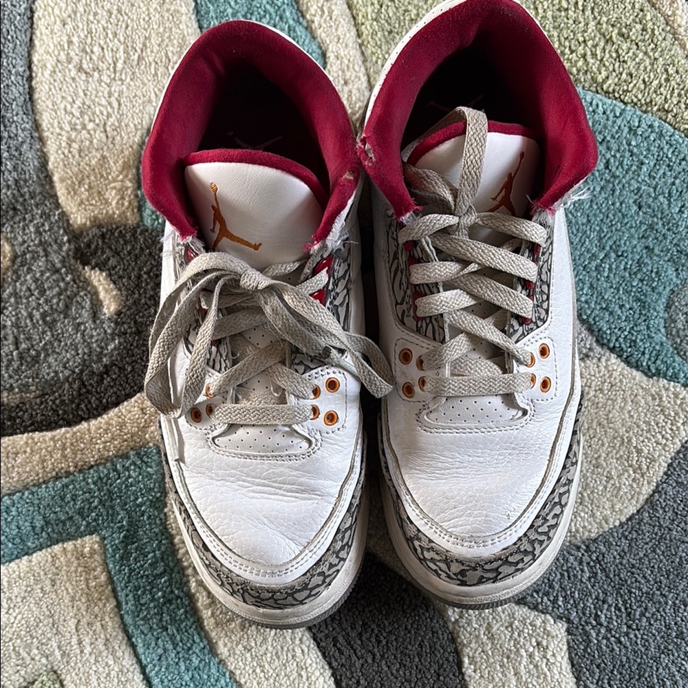 Jordan Kids White and Red Sneakers